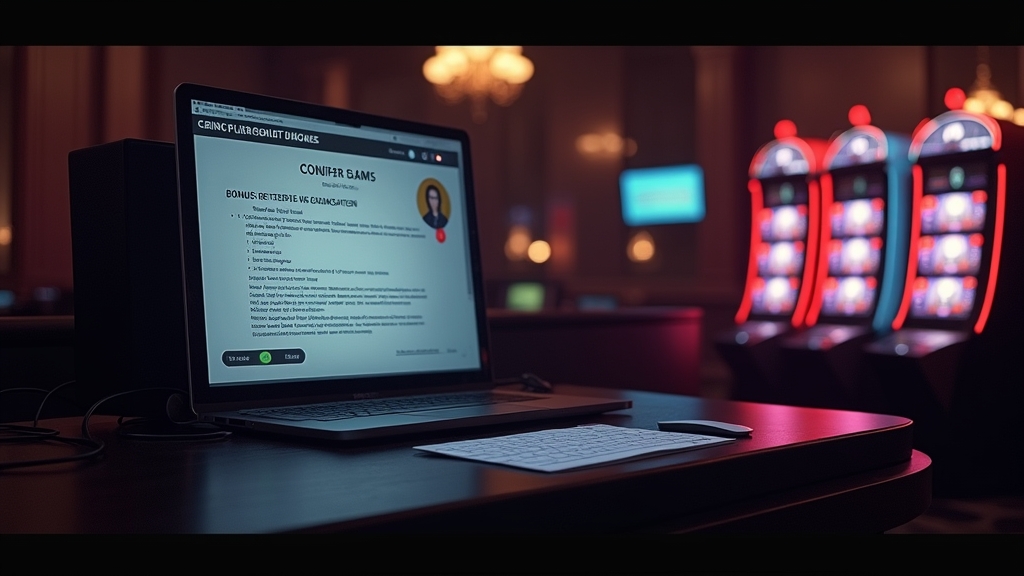Verification desk beside a no deposit bonus voucher in a casino